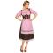 Oktoberfest Dirndl Brun/Rosa/Hvid