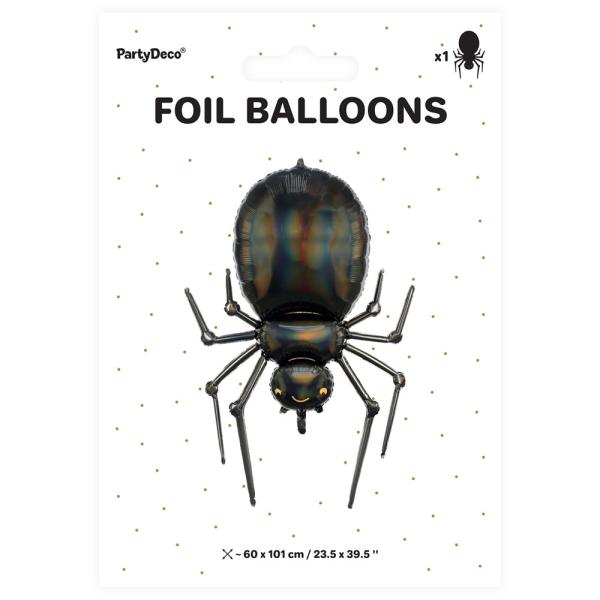 Edderkop Folieballon Holografisk Sort