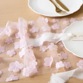 Bordløber Blomster Lysrosa