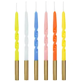 Kagelys Lange Spiral Farvemix 6-pak