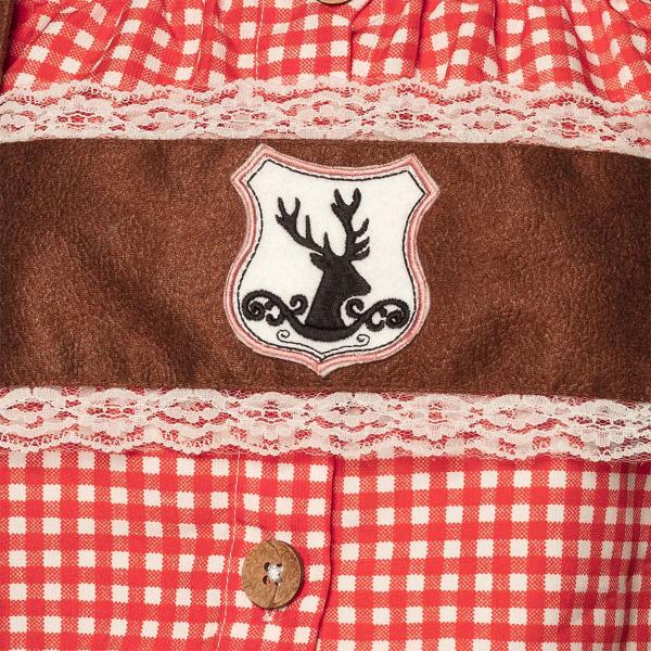 Oktoberfest Lederhosen Brun/Rød/Hvid