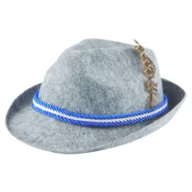 Grå Oktoberfest Hat med Fjer
