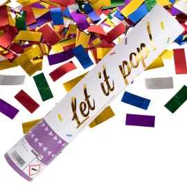 Konfettirør Flerfarved Rektangulært Folie 28 cm