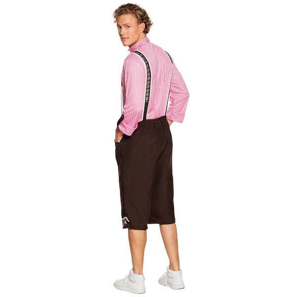 Oktoberfest Lederhosen Brun/Rosa/Hvid