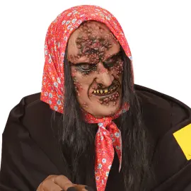 Zombie Heksemaske med Hår