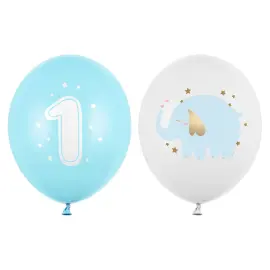 1 &aring;rs Latexballoner Elefant Lysebl&aring; 50-pak