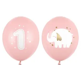 1 års Latexballoner Elefant Lyserød 50-pak