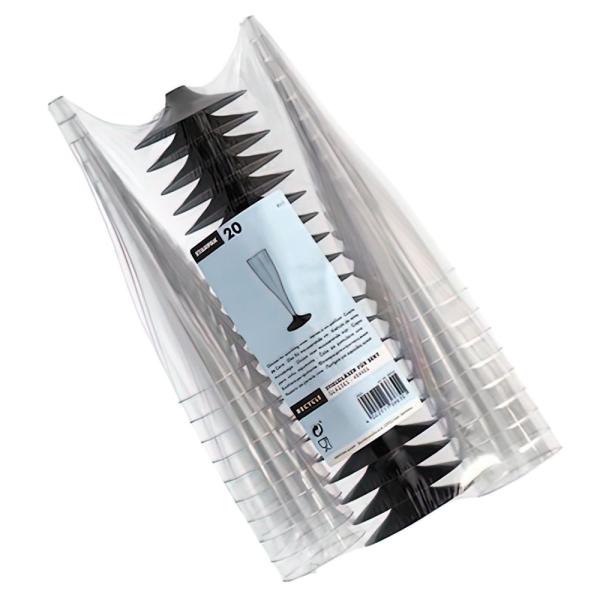 Champagneglas Transparent/Sort 20-pak