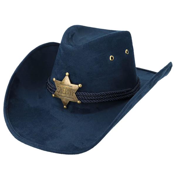 Cowboyhat med Sherifstjerne Mørkeblå
