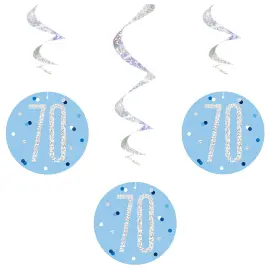 70 &aring;r H&aelig;ngende Swirls Bl&aring; & S&oslash;lv