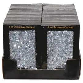 Glitter Guirlande Stjerner Sølv
