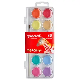 Penol Metallisk Akvarelfarve 12-pak