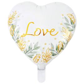 Hvid Folieballon Hjerte Love 46 cm
