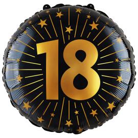 Folieballon med Stjerner og Tallet 18