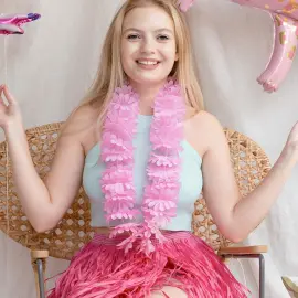 Blomsterkrans Lysrosa 120 cm