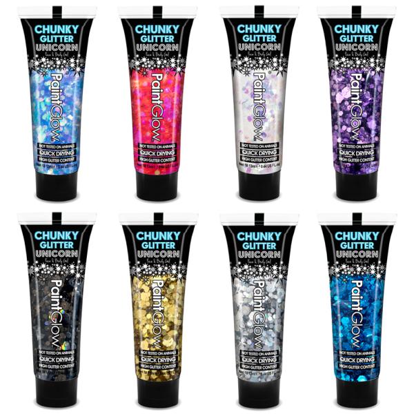 PaintGlow Ansigts og Krops Glitter Chunky Gel Unicorn
