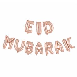 Eid Mubarak Ballonguirlande S&aelig;t Roseguld