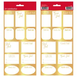 Julemærker Stickers Guld Metallic