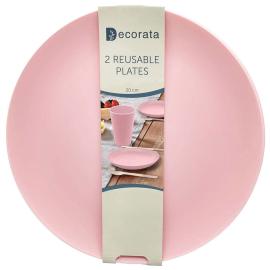 Genanvendelige Dybe Tallerkener Pink Decorata