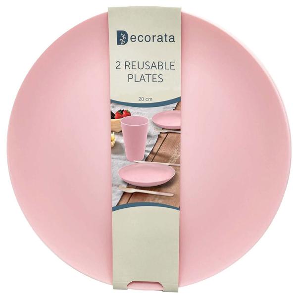 Genanvendelige Dybe Tallerkener Pink Decorata