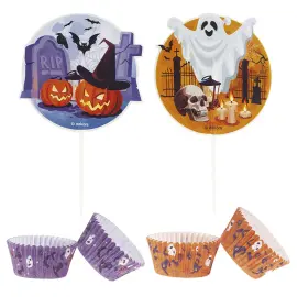 Halloween Cupcakes og Cake Toppers Sæt