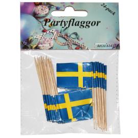 Cocktailpinde Svenske Flag 24-pak