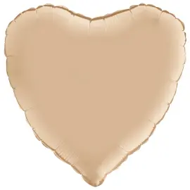 Hjerteballon Satin Nude