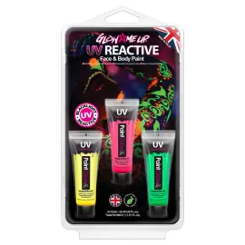 Paintglow UV Selvlysende Maling 3-pak