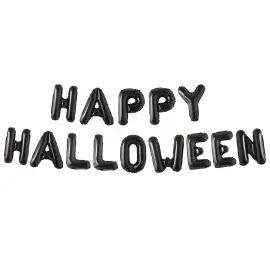 Sort Ballonguirlande Happy Halloween
