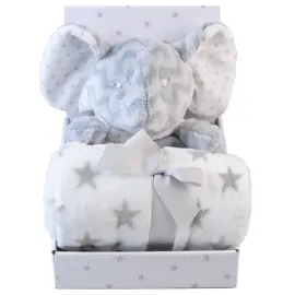 Fleecetæppe & Tøjdyr Stribet Elefant