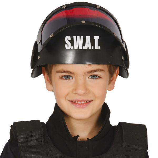 SWAT Hjelm Sort/Rød Børn