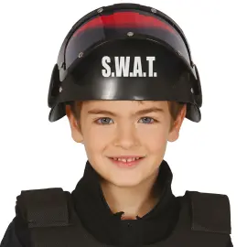 SWAT Hjelm Sort/Rød Børn