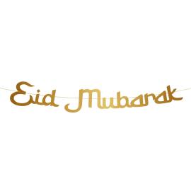 Eid Mubarak Bogstavguirlande Guld 2 m