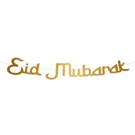 Eid Mubarak Bogstavguirlande Guld 2 m