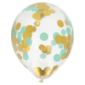 Konfettiballoner Guld & Mint
