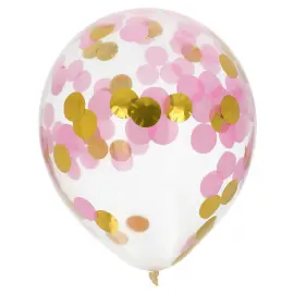 Konfettiballoner Guld & Pink