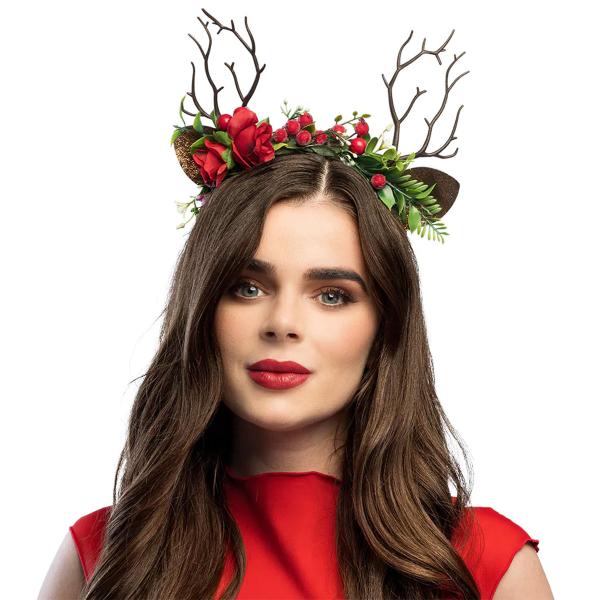 Hårbøjle med Hjortehorn og Blomster