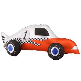 St&aring;ende Folieballon Racerbil 90 x 34 cm