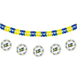 Papirguirlande Svensk Flag