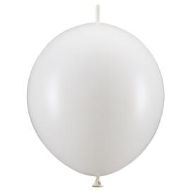 Link Balloner Metallic Hvid 20-pak