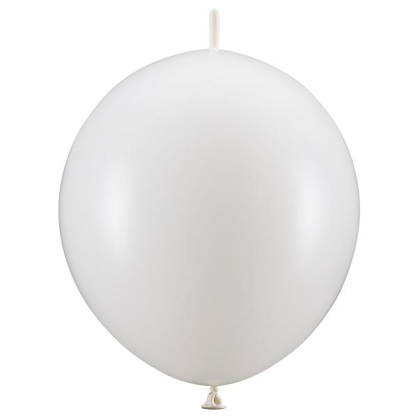 Link Balloner Metallic Hvid 20-pak