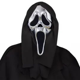 Ghostface Maske Metallic S&oslash;lv