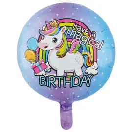 Folieballon Enhj&oslash;rning Magical Birthday 46 cm