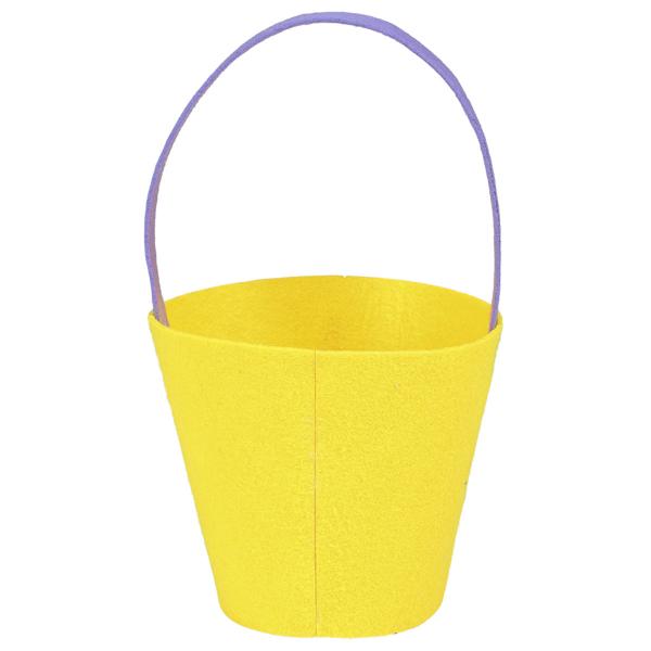 Påskespand Kaniner Gul/Lilla 23 cm