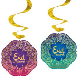 Eid Mubarak H&aelig;ngende Swirls 4-pak
