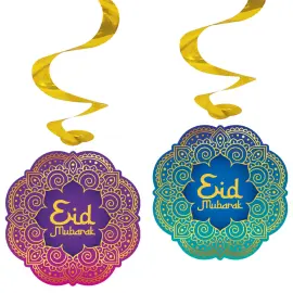 Eid Mubarak H&aelig;ngende Swirls 4-pak