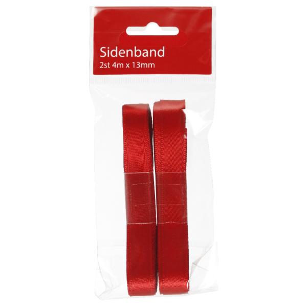 Silkebånd Rød 13 mm 2-pak
