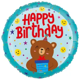 Ballon Happy Birthday Bj&oslash;rn Rund 35 cm