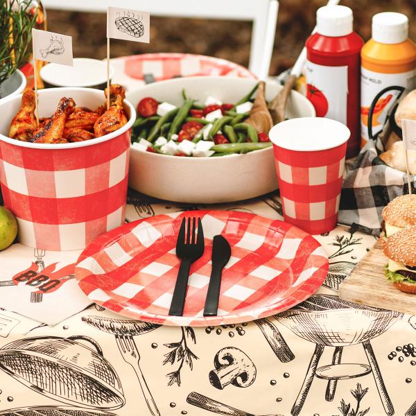 Sorte Genanvendelige Plastikbestik 12-pak