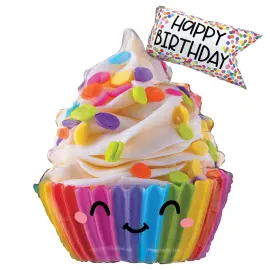 Ballon Happy Birthday Muffin 58 x 71 cm